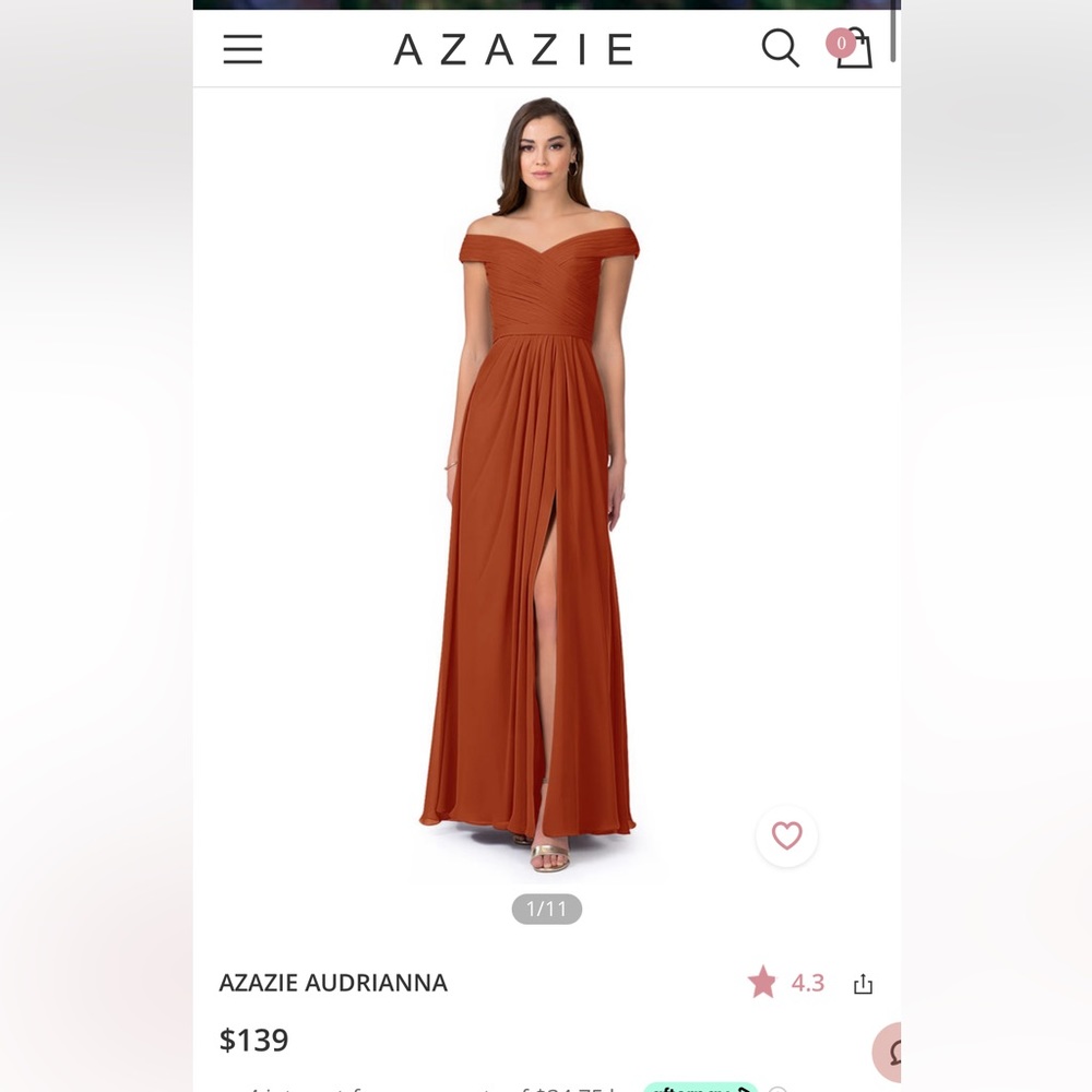 Brand New Azazie Dress in Paprika - Size 12